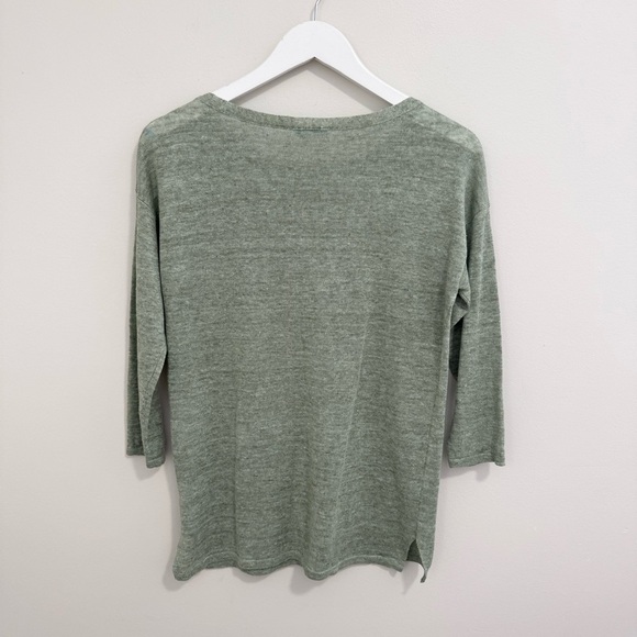 J. McLaughlin Green 100% Linen Top - Picture 5 of 6